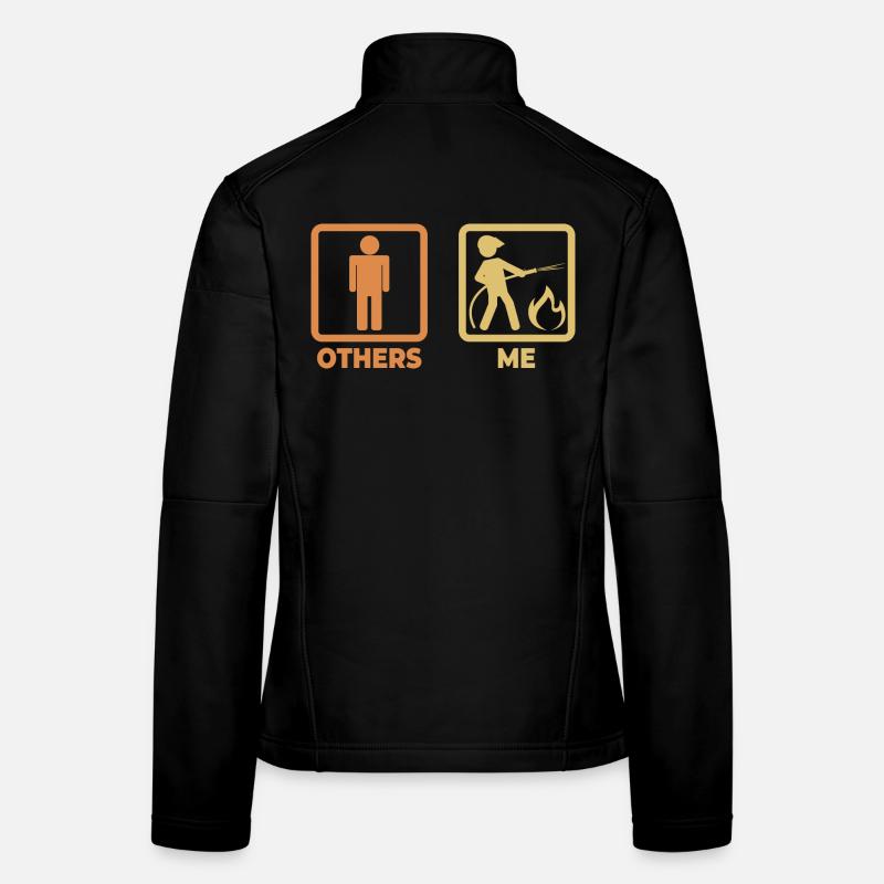 Firefighter Stick Figures Women's Softshell Jacket