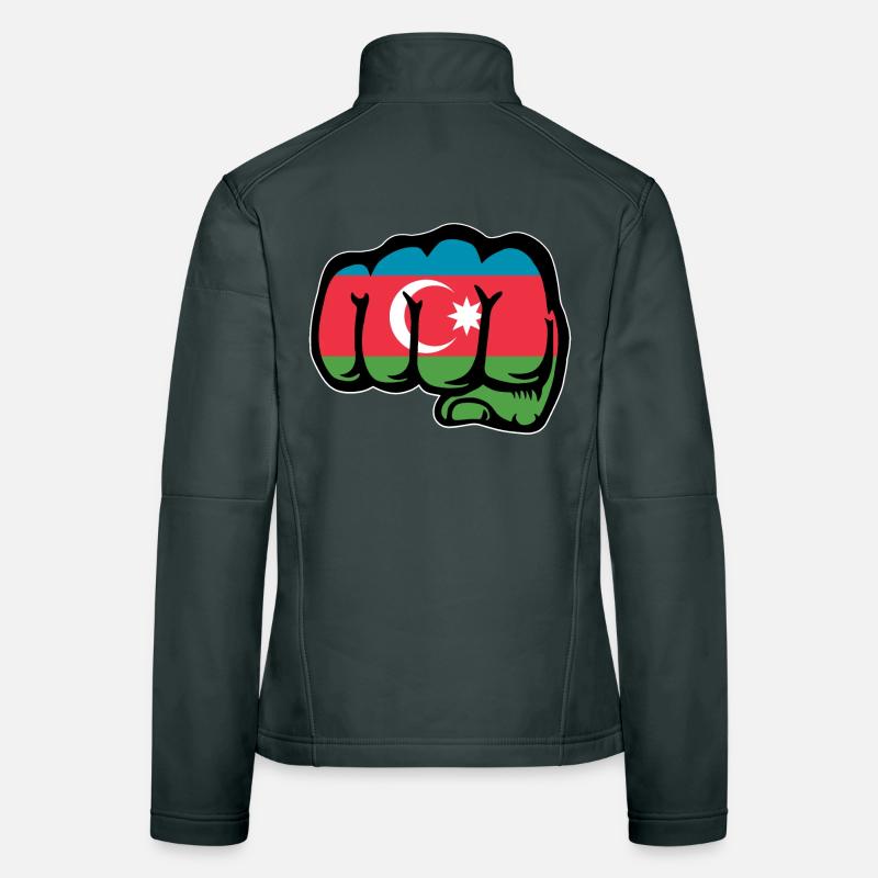 Drapeau de l’Azerbaïdjan poing main Veste en tissu softshell Femme