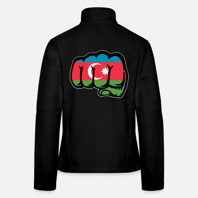 Aserbaidschan Flagge Faust Hand Frauen Softshelljacke