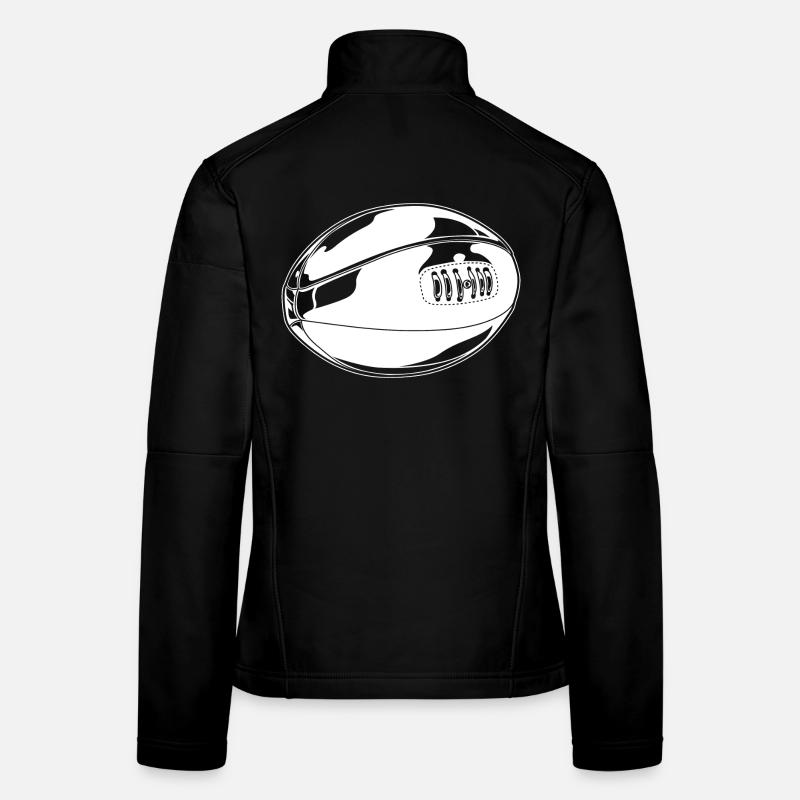 Dessin de ballon de rugby Veste en tissu softshell Femme