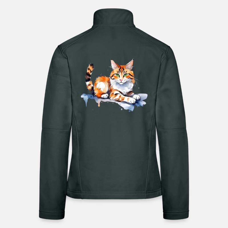Chat dans la neige Veste en tissu softshell Femme