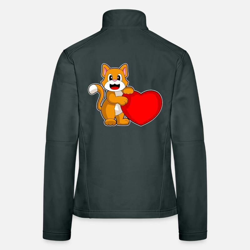 Coeur de chat Veste en tissu softshell Femme