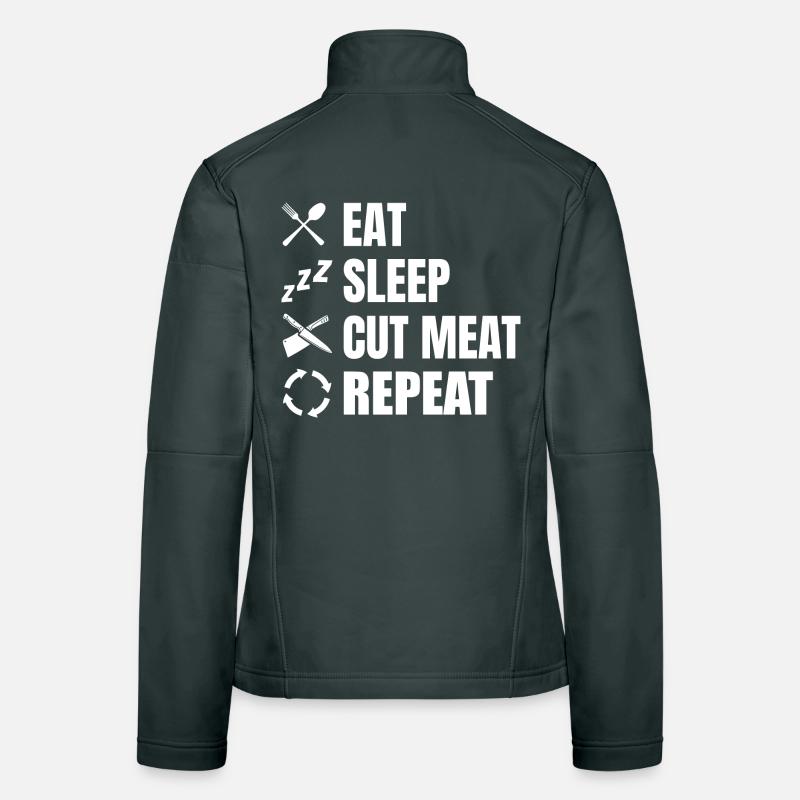 Manger, dormir, boucher, répéter Veste en tissu softshell Femme