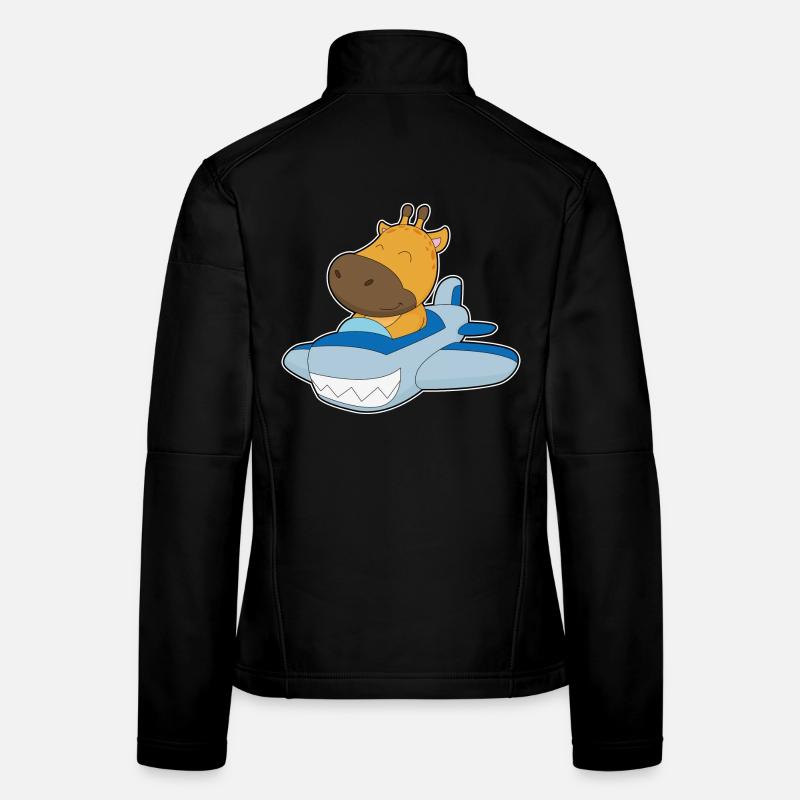 Giraffe Flugzeug - Frauen Softshelljacke - Schwarz