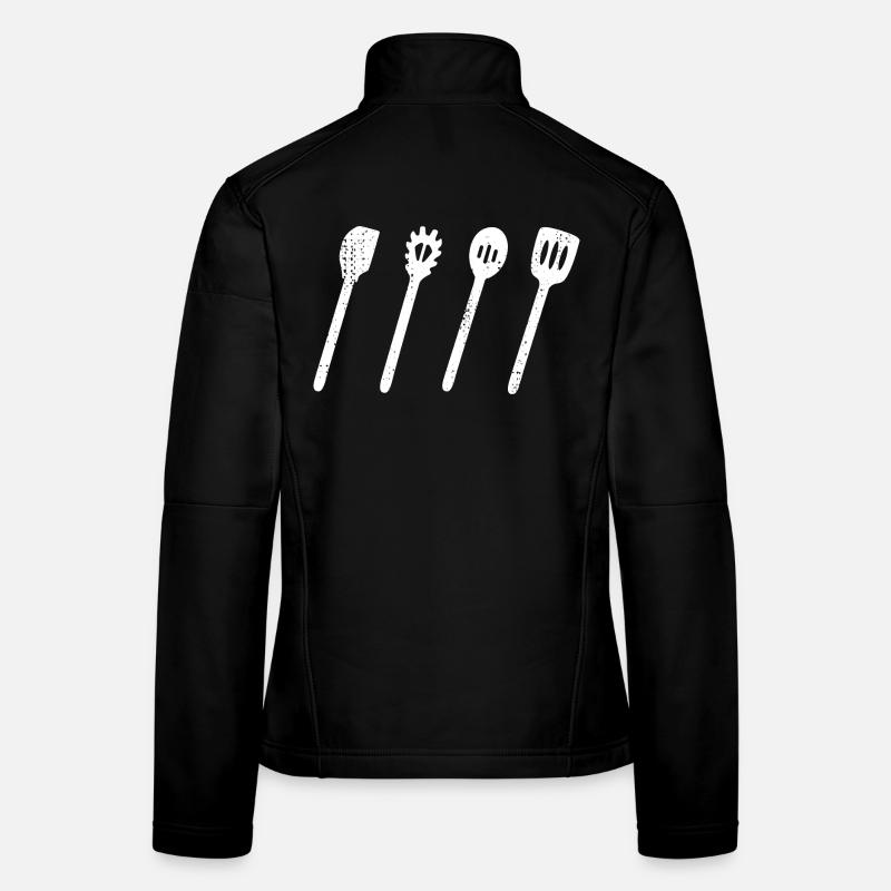 Cuillère en bois ensemble dessin Veste en tissu softshell Femme