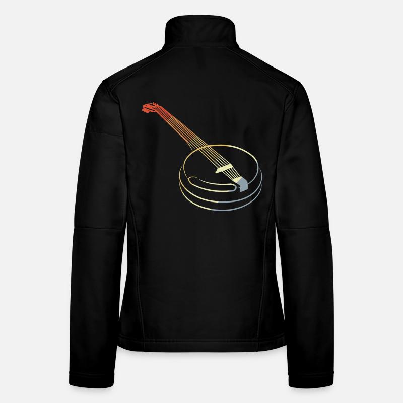 Dessin de Banjo Vintage Veste en tissu softshell Femme