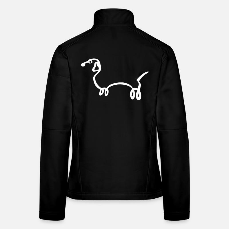 Esquisse du chien blanc Veste en tissu softshell Femme