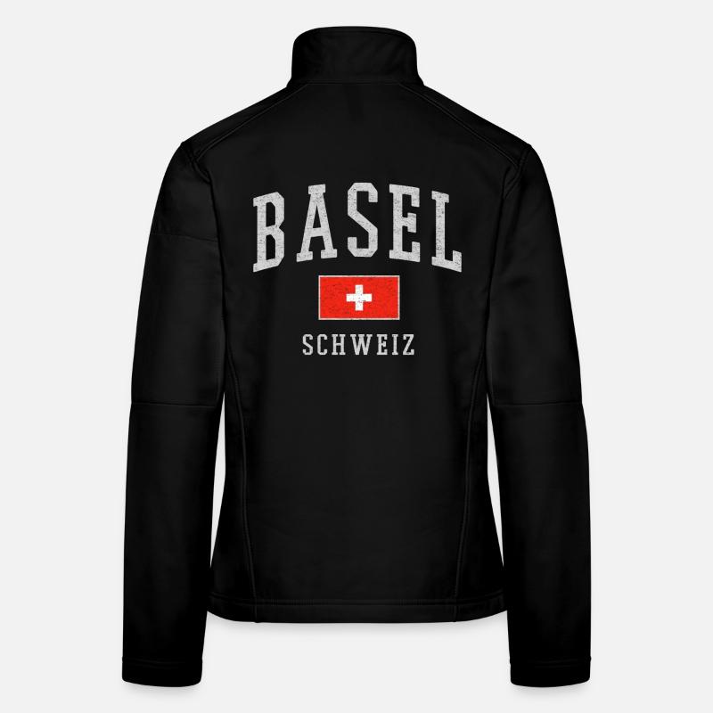 Basel Schweiz Emblem Druck Frauen Softshelljacke