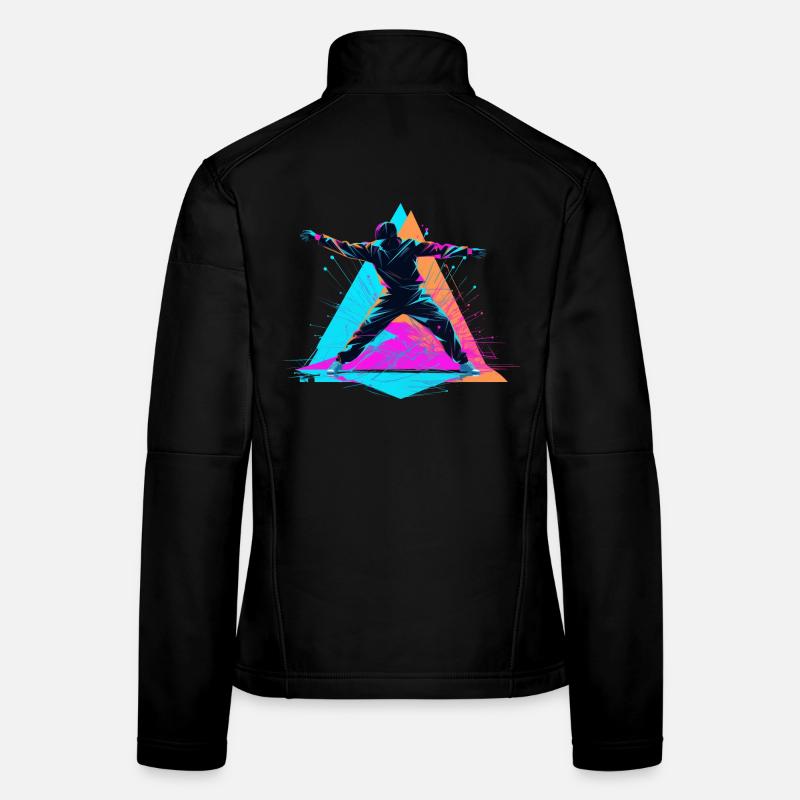 Breakdance Couleurs Rétro Veste en tissu softshell Femme