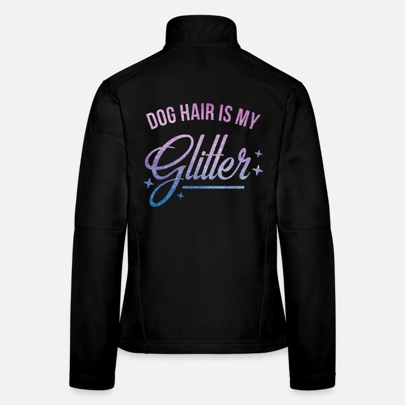 Hundehaare sind mein Glitzer Frauen Softshelljacke