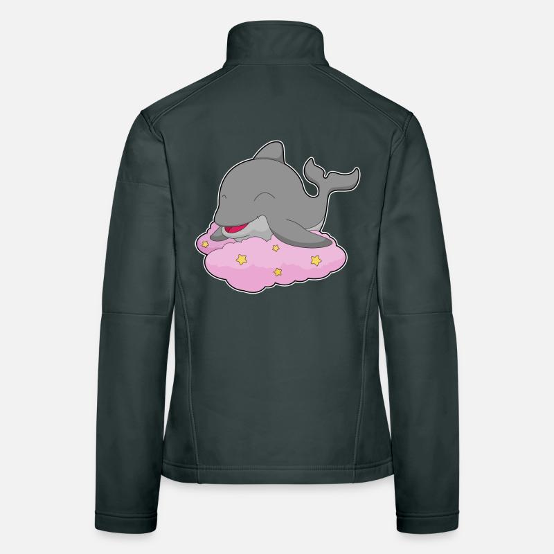 Nuages de dauphins Veste en tissu softshell Femme