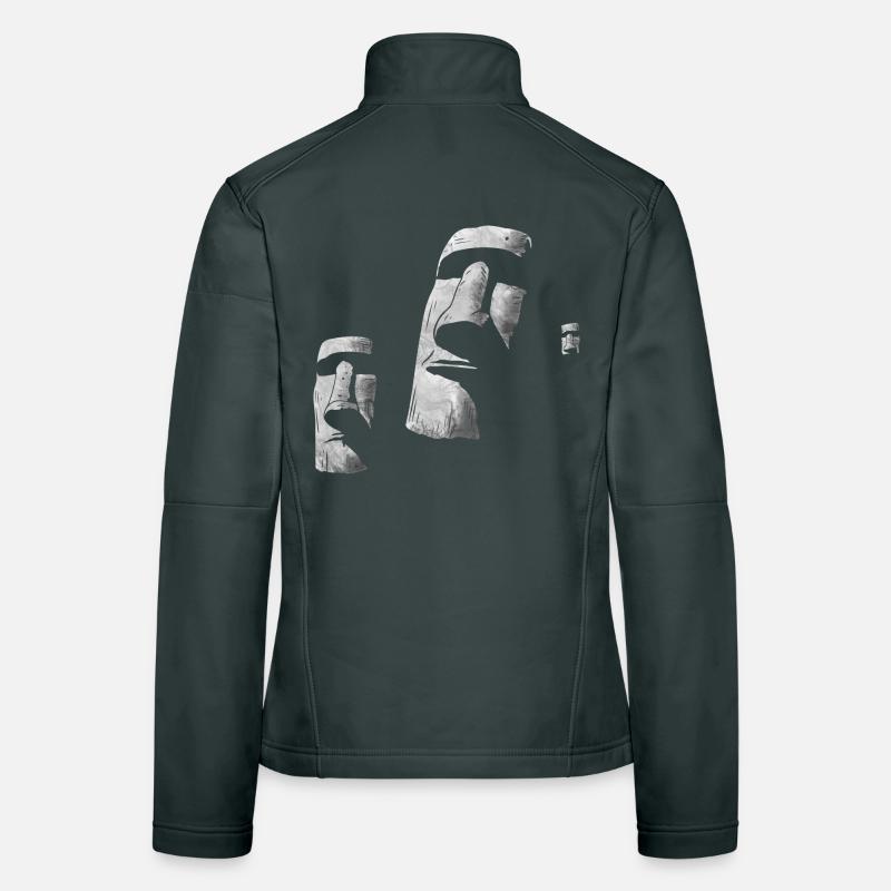 Moai Heads Easter Island Polynesia Women's Softshell Jacket