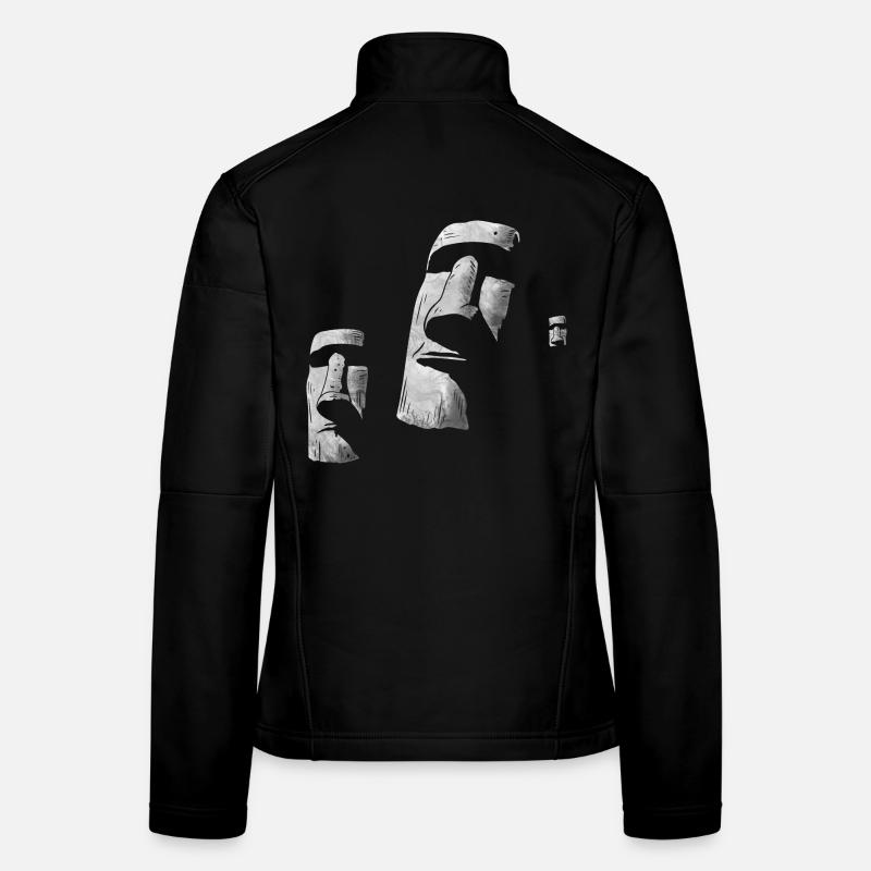 Moai Heads Easter Island Polynesia Women's Softshell Jacket