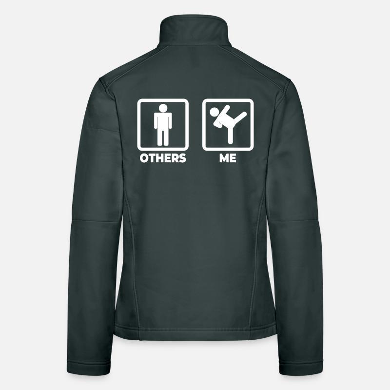 Karate Stick Figure Women's Softshell Jacket