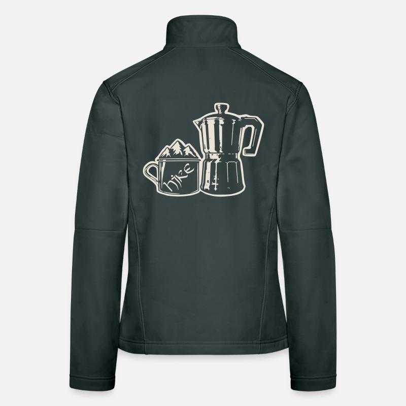 Randonnée café - Espresso de montagne [Blanc] Veste en tissu softshell Femme