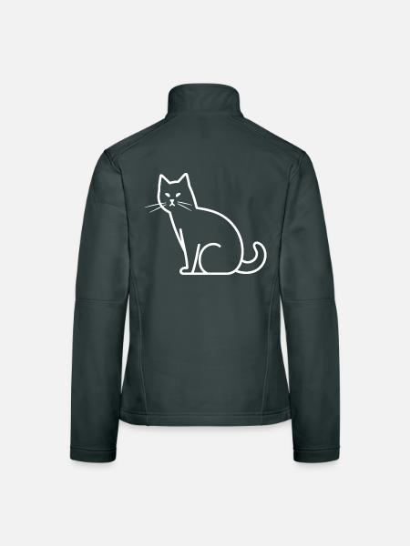 Croquis de chat - Veste en tissu softshell Femme - gris foncé - Dos
