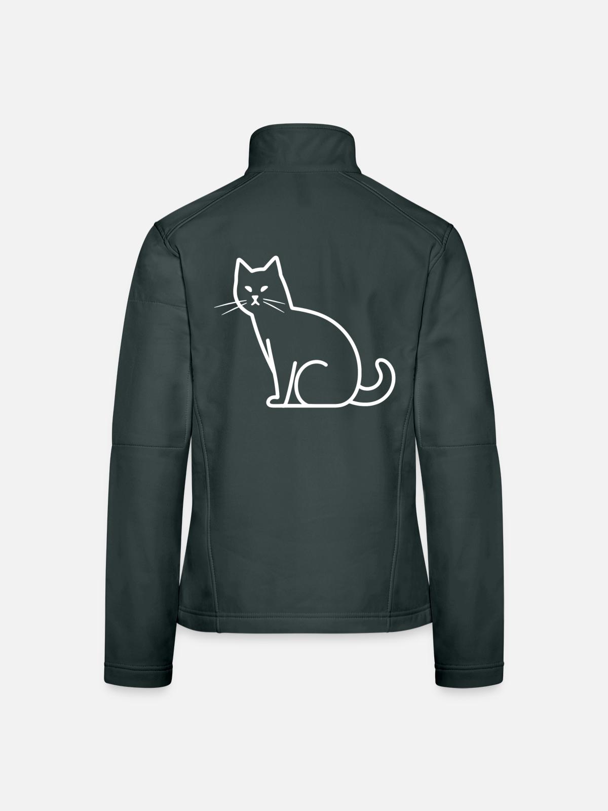 Cat Sketch - Women's Softshell Jacket - black - Back