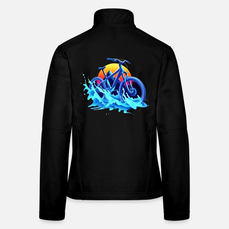 Mountain Biking Vaporwave Women's Softshell Jacket
