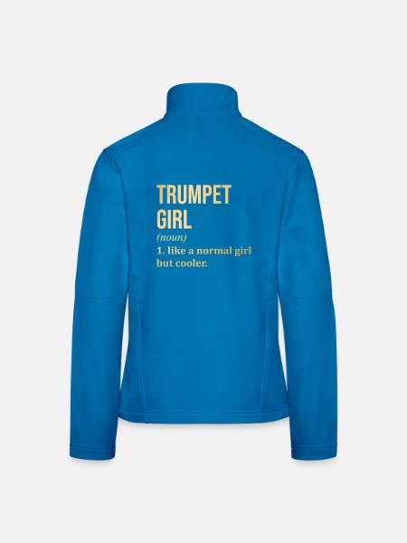 Trompete - Frauen Softshelljacke - Schwarz - Hinten