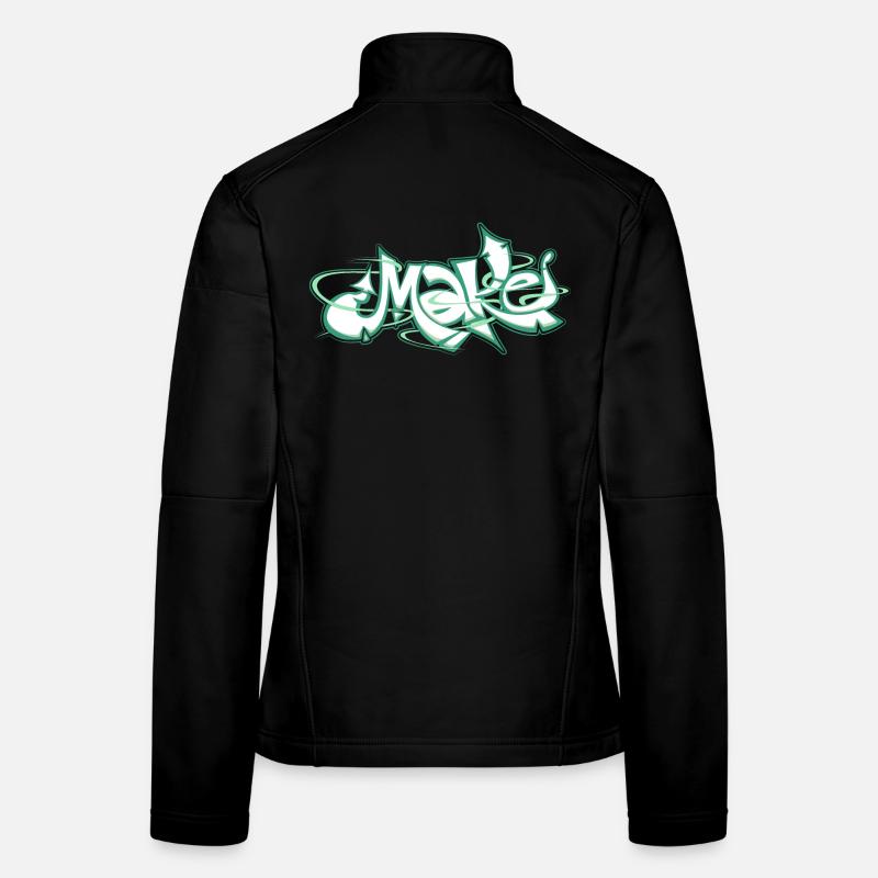 Green word make graffiti Women's Softshell Jacket