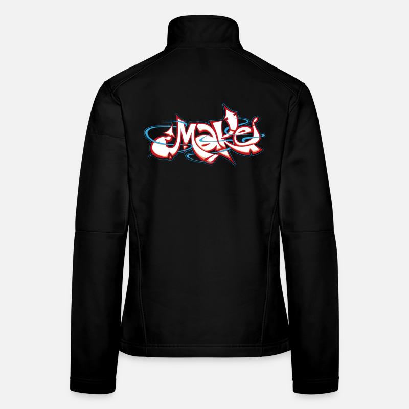 Rotes Graffiti des Wortes make Frauen Softshelljacke