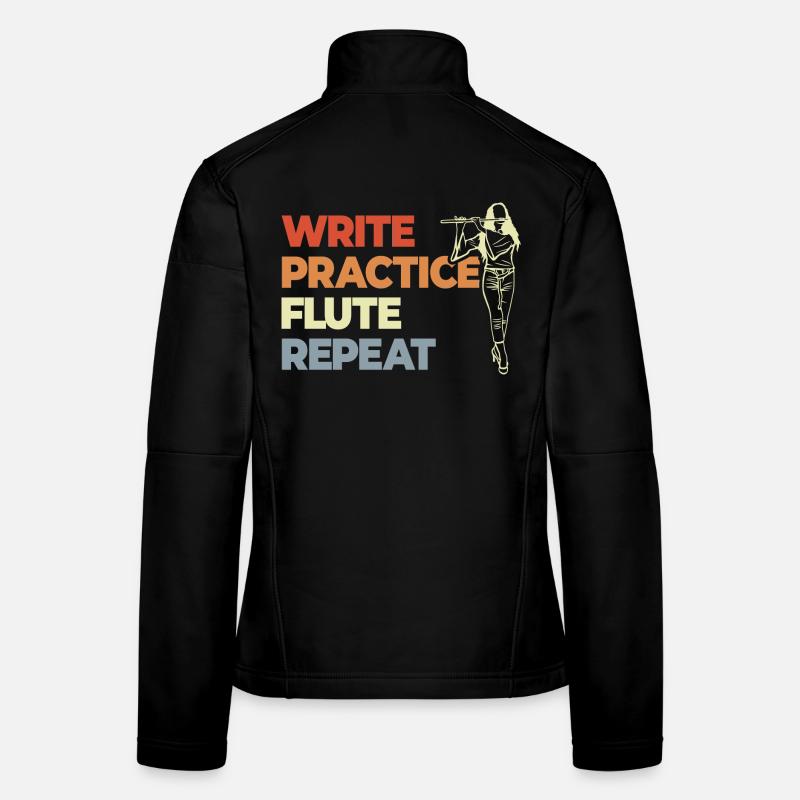 Write Practice Flute Repeat Women's Softshell Jacket