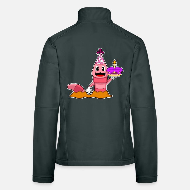 Gâteau d’anniversaire Worm Veste en tissu softshell Femme
