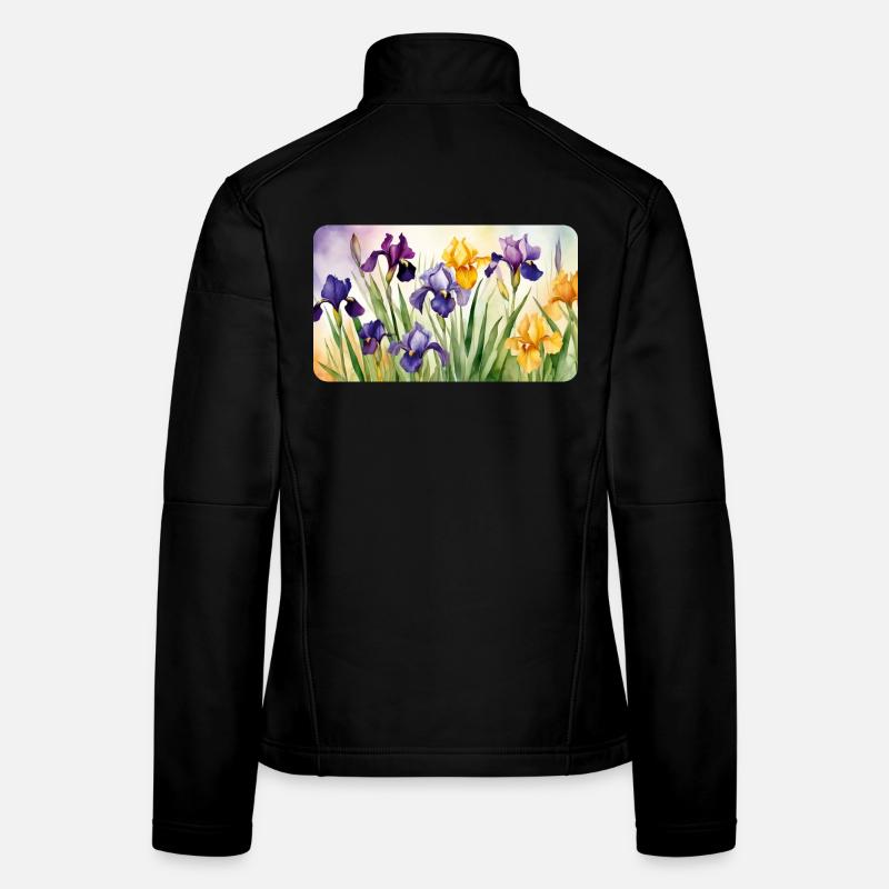 Iris Romantiques - Aquarelles Veste en tissu softshell Femme