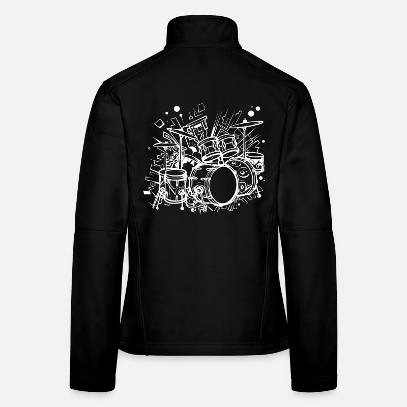 Drum Kit Line Art - Frauen Softshelljacke - Schwarz