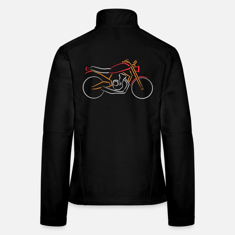 Moto Classique Bike Contours Multicolore Veste en tissu softshell Femme