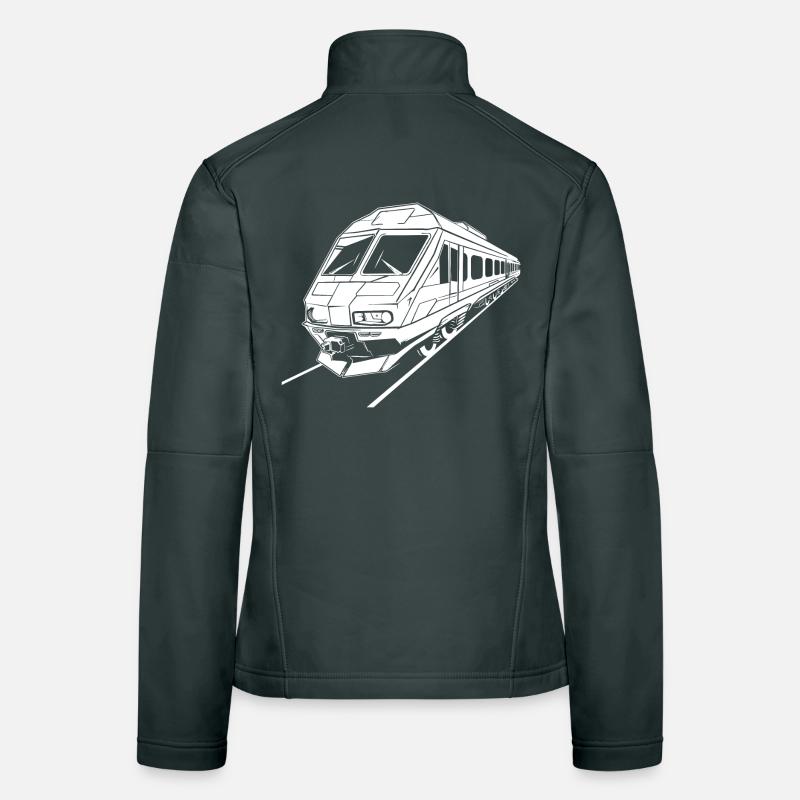 Dessin de train Veste en tissu softshell Femme