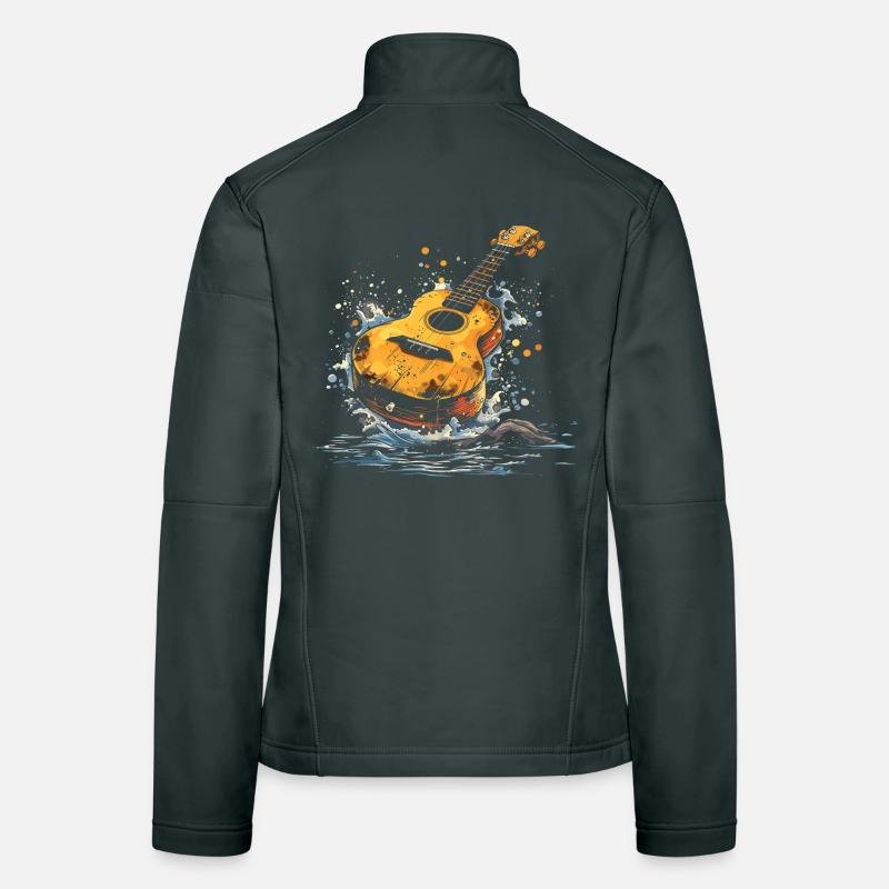 Ukulele Illustration Frauen Softshelljacke