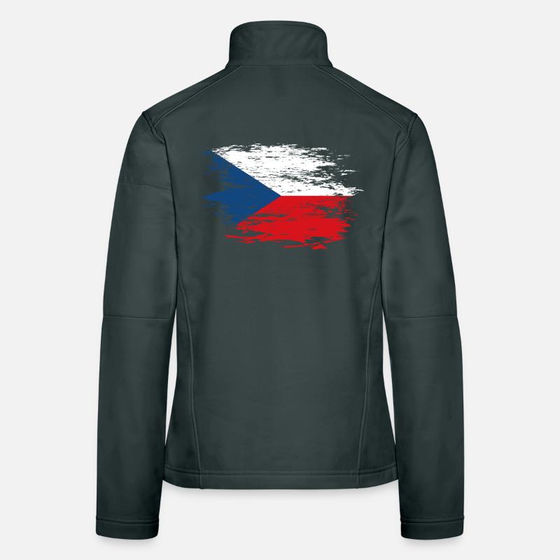 Drapeau de la République tchèque utilisé Veste en tissu softshell Femme