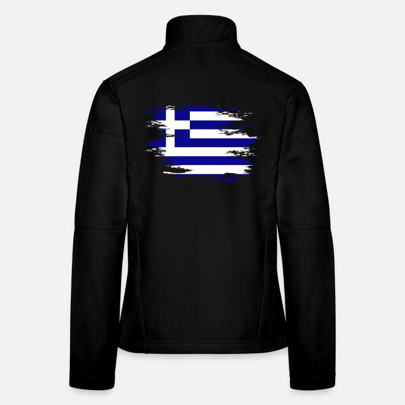 Drapeau de la Grèce utilisé design Veste en tissu softshell Femme