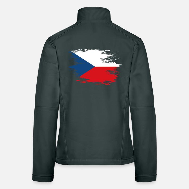 Drapeau de la République tchèque utilisé design Veste en tissu softshell Femme