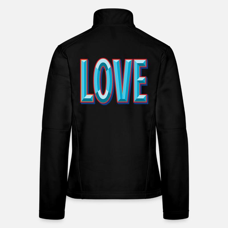 LOVE 3D-Ausschnitt - Frauen Softshelljacke - Schwarz