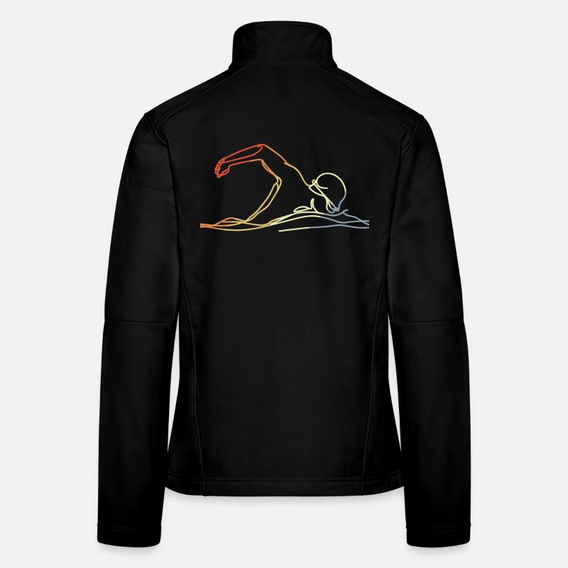 Schwimmen Retro Stil - Frauen Softshelljacke - Schwarz