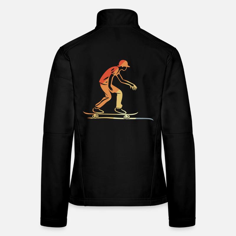 Skateboarder Graphique Rétro Veste en tissu softshell Femme