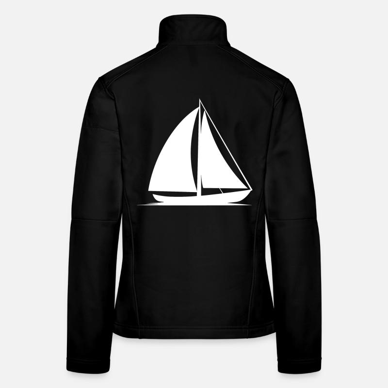 Dessin au trait de voilier Veste en tissu softshell Femme