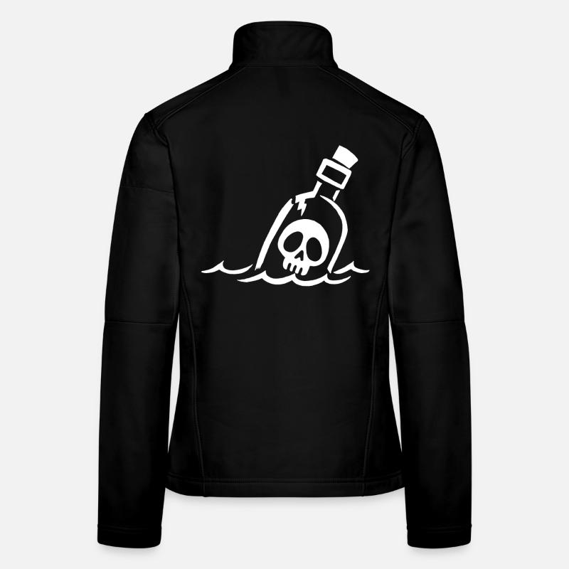 Crâne blanc en bouteille Veste en tissu softshell Femme