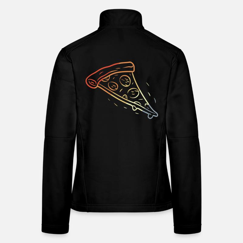 Retro Pizza Scheibe Skizze Frauen Softshelljacke