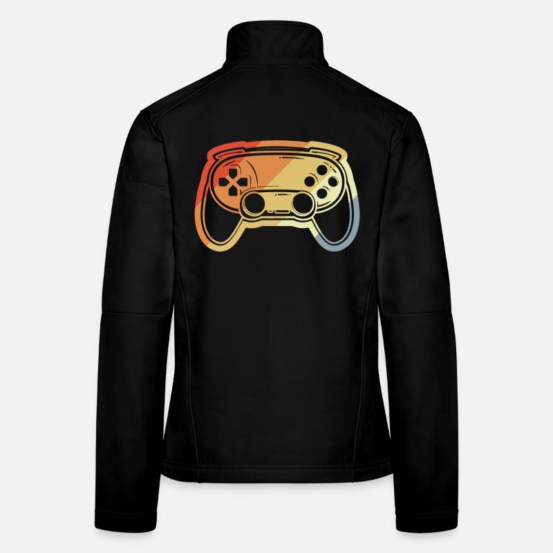 Vintage Game Controller Zeichnung Frauen Softshelljacke