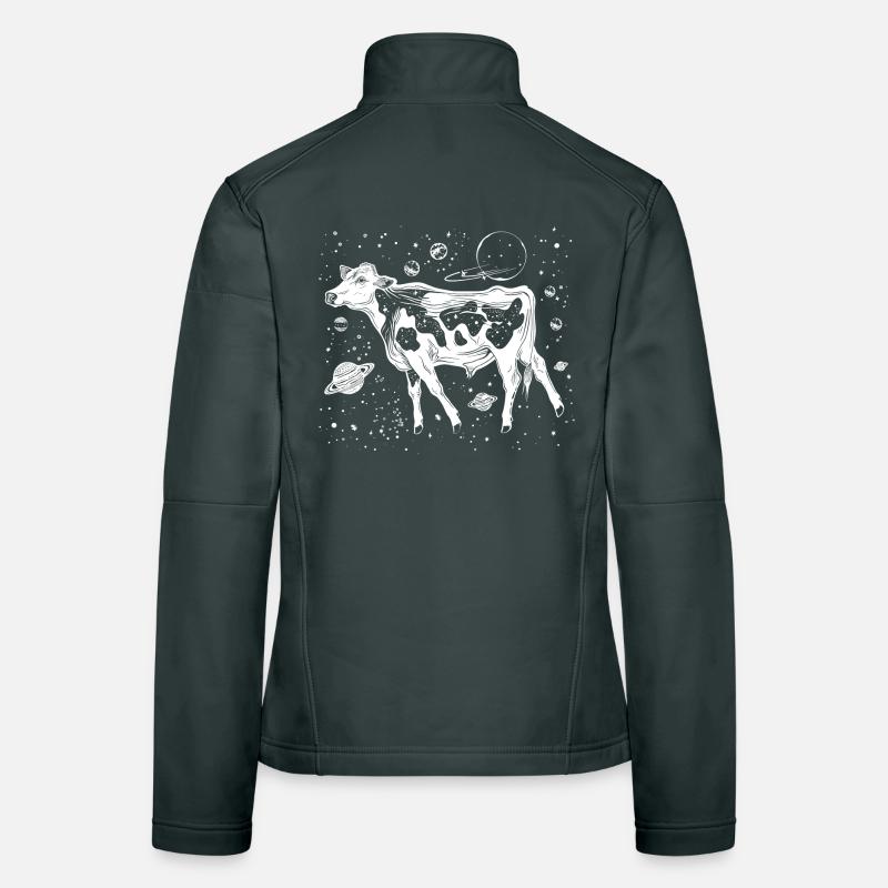 Vache dans l’espace - Vache de l’espace Veste en tissu softshell Femme