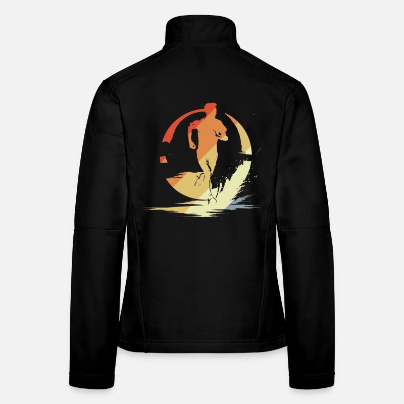 Marathon Läufer Skizze Vintage Frauen Softshelljacke