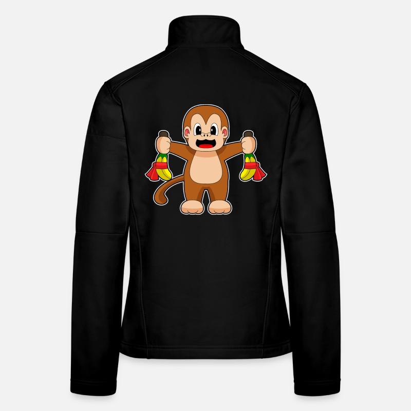 Affe Banane Frauen Softshelljacke