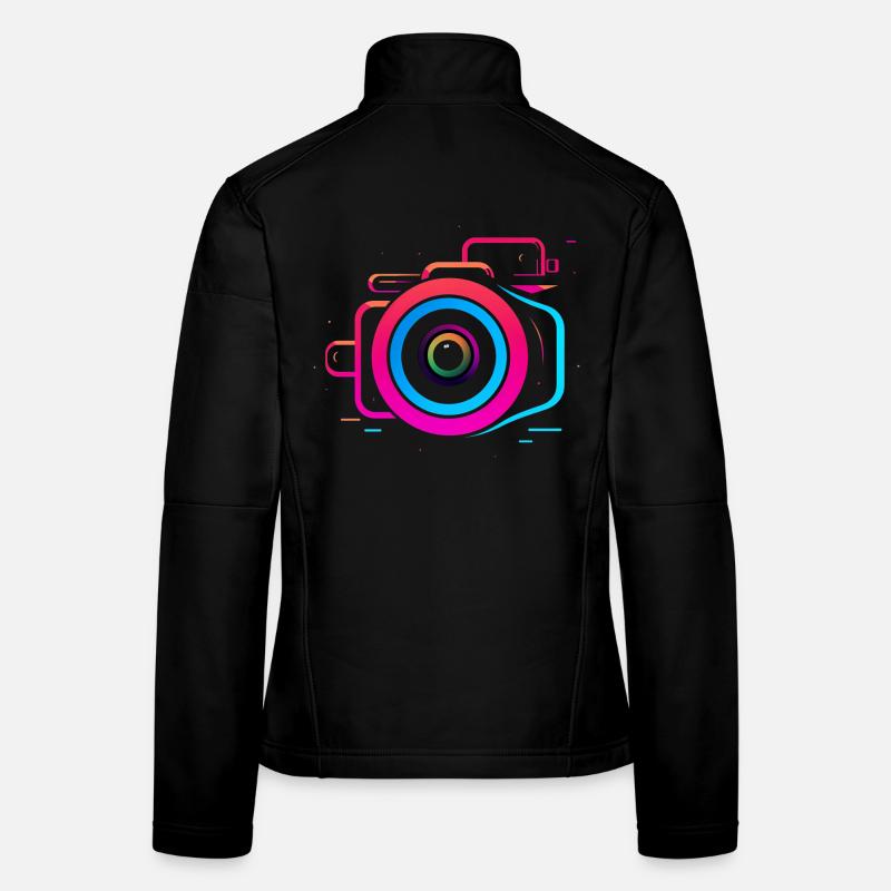 Kamera Synthwave Stil Frauen Softshelljacke