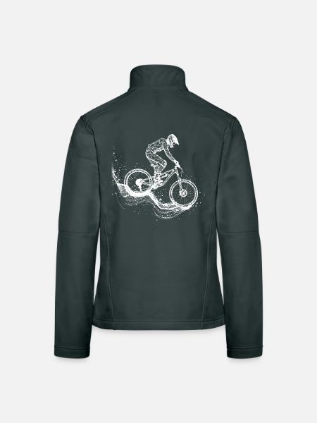 Dessin VTT - Veste en tissu softshell Femme - gris foncé - Dos