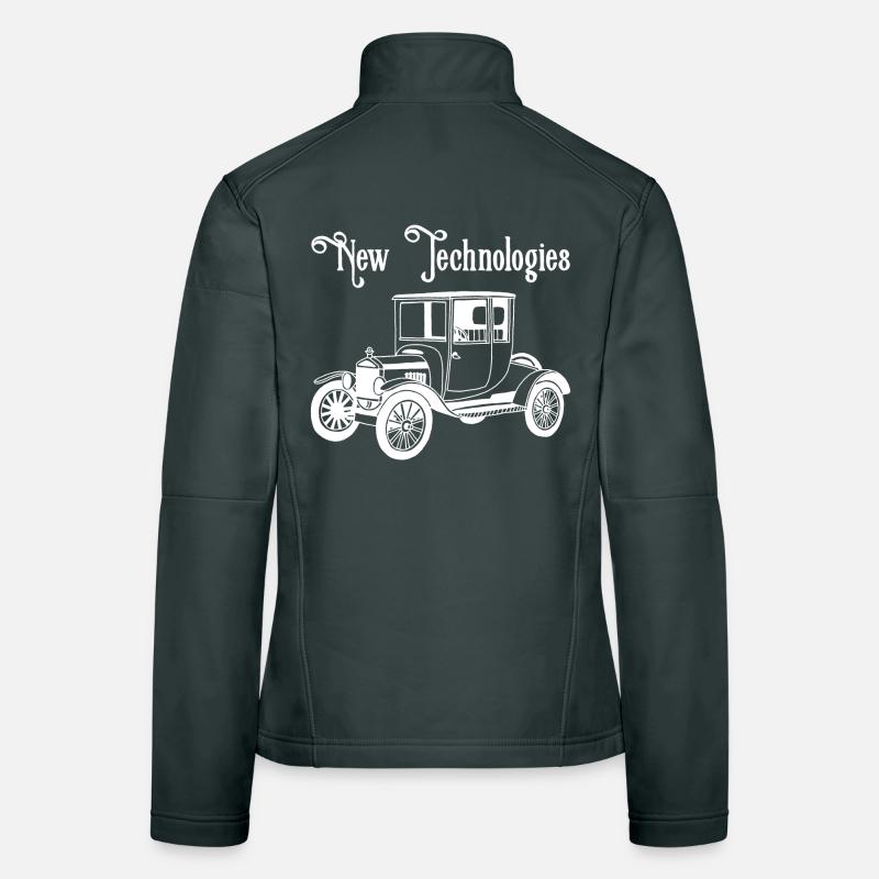 Vintage white old automobile Women's Softshell Jacket