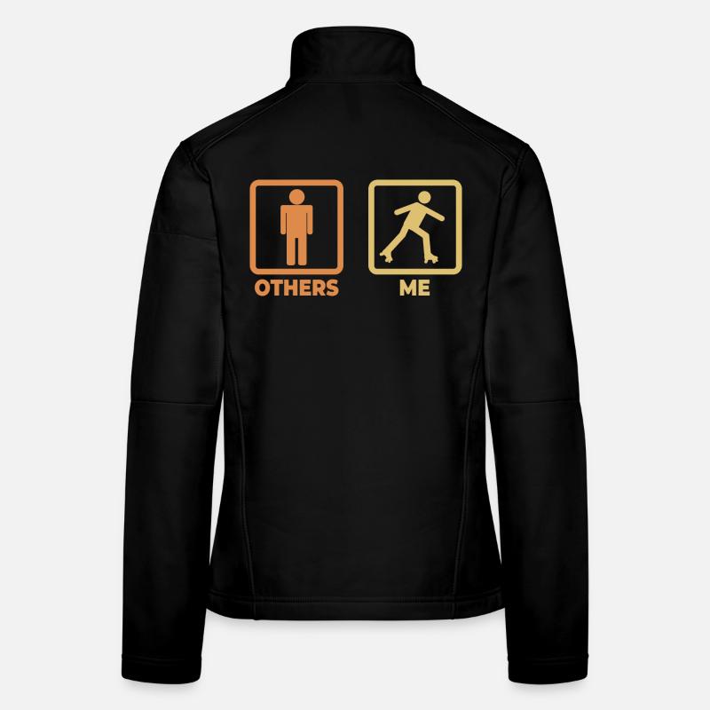 Rollschuhläufer Strichmännchen - Frauen Softshelljacke - Schwarz
