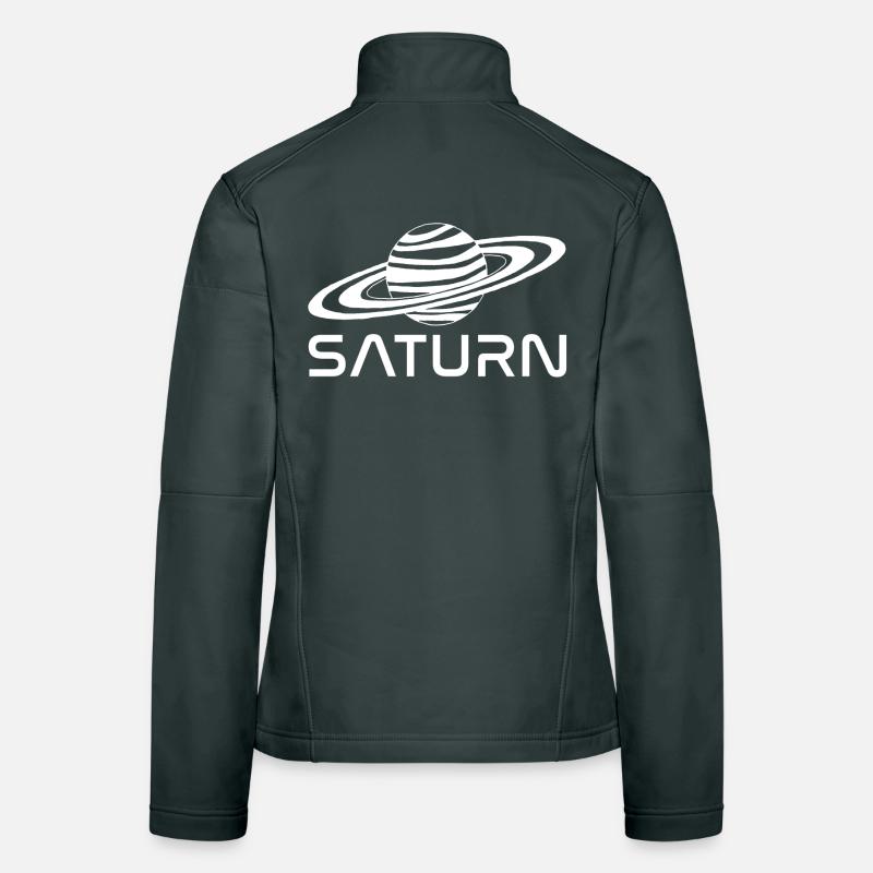 Weißer Saturn Planet Frauen Softshelljacke